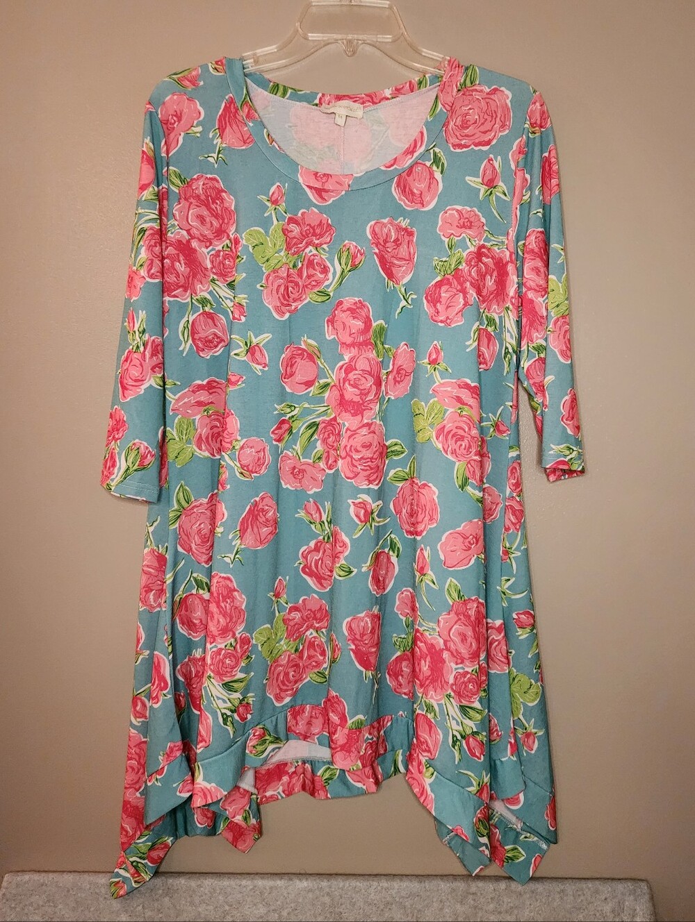 Simply Southern Blue Floral Tunic Dress  Size Medium